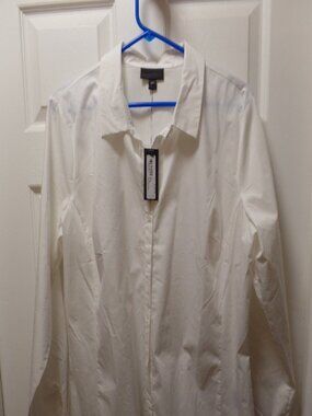 *NWT* Worthington 20 Tall White Blanca Classic Button Front Man Tailored Shirt